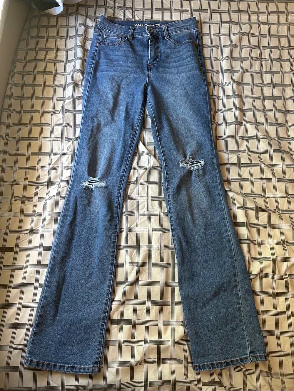 Wallflower Blue Distressed Flare Jeans